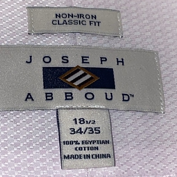 NWT Joseph Abboud Classic Fit 100’s 2-Ply Egyptian Cotton Non-Iron Shirt. 18.5 - Picture 3 of 5